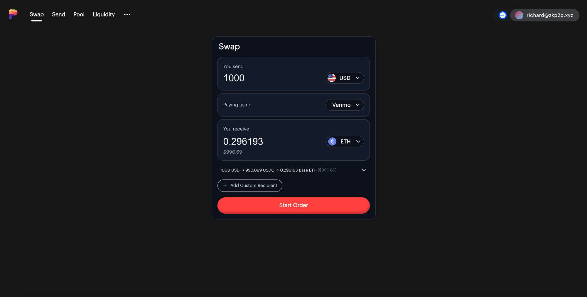 Onramp overview – Venmo to ETH in ~60 seconds
